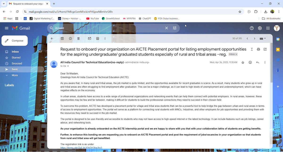 AICTE Job Training and Internship approval — Yep Planet